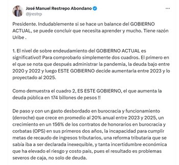 El exministro de Hacienda señaló