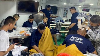 La marina tailandesa recuperó seis