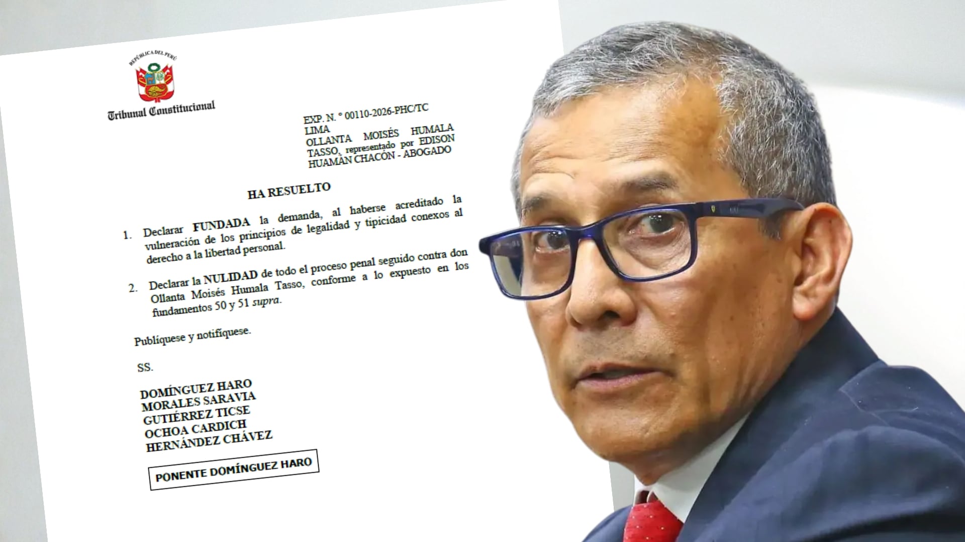 El Tribunal Constitucional peruano anula el proceso penal contra Ollanta Humala