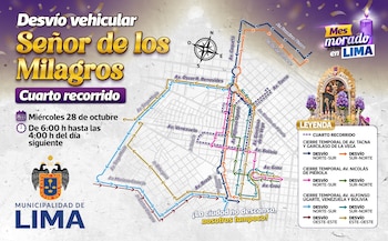 Señor de los Milagros: ¿qué calles estarán cerradas en Lima este miércoles 28 de octubre? (Foto: Municipalidad de Lima)