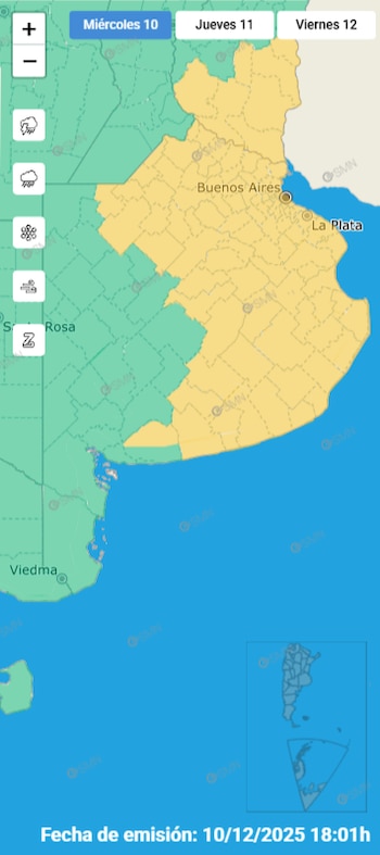 El pronóstico del SMN anticipa