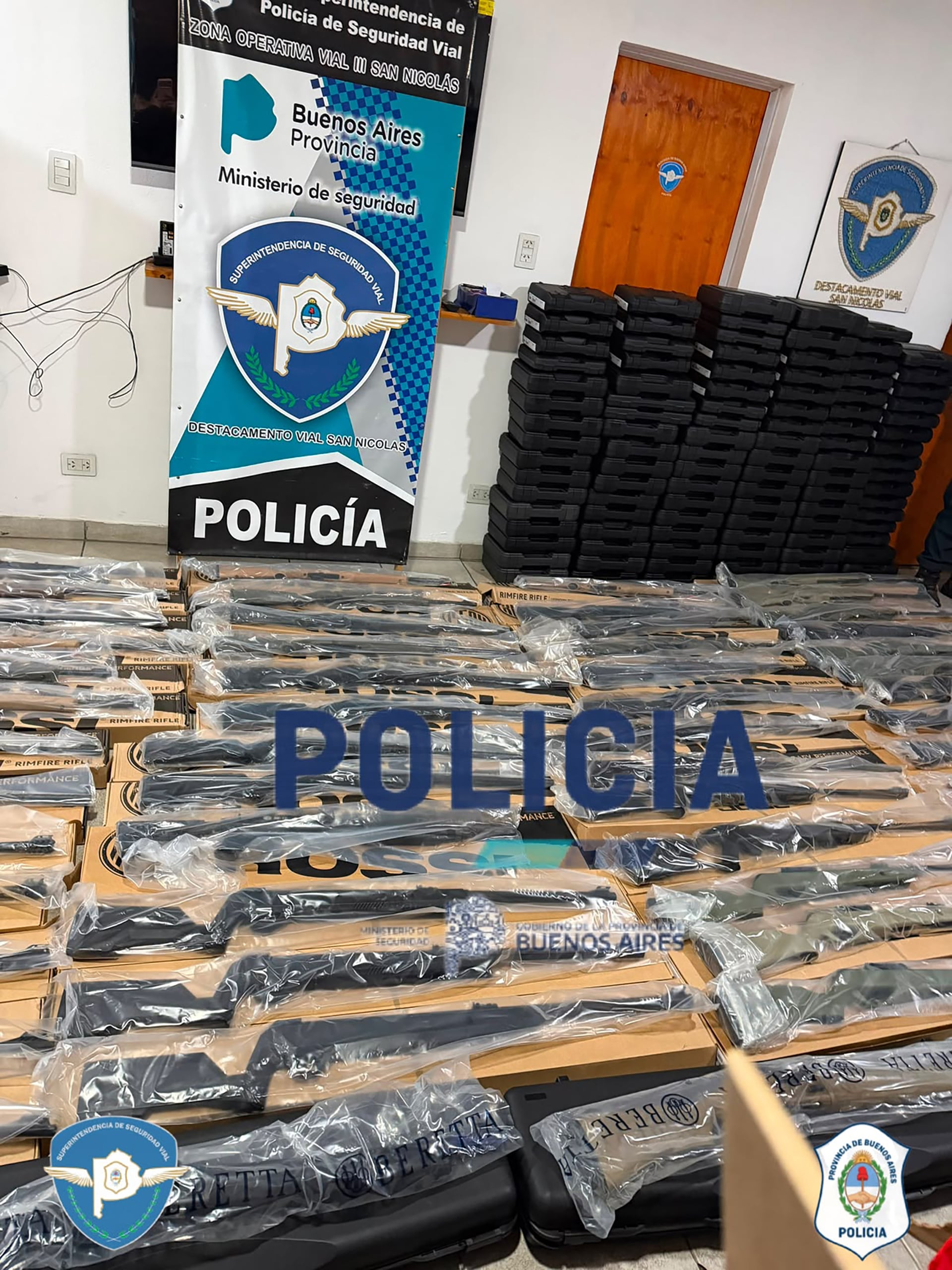 Las armas de guerra incautadas