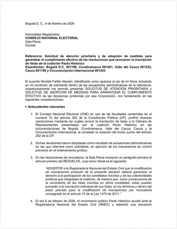 El documento plantea afectación al debido proceso administrativo y riesgo de perjuicio irremediable - crédito X