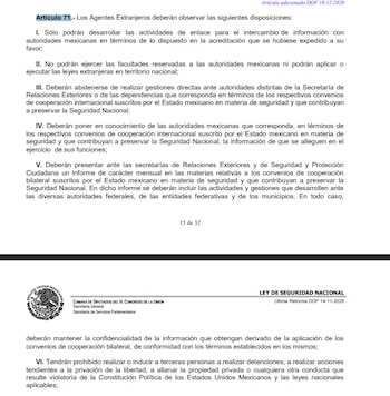 (Ley de Seguridad Nacional/Captura de pantalla)