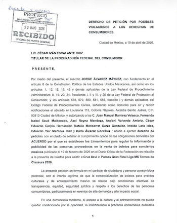 El excandidato de Movimiento Ciudadano hizo pública sus quejas tras enviar un documento oficial a la Profeco