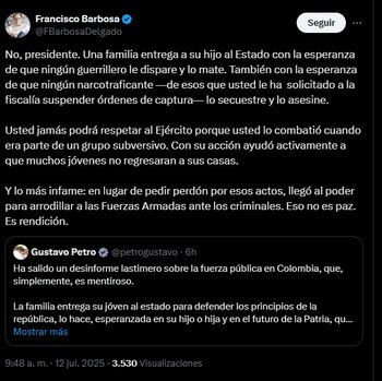 El exfiscal subrayó que las