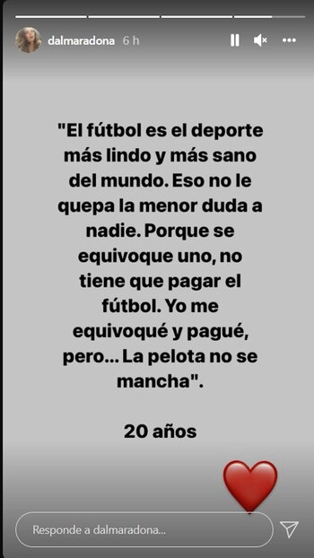 Dalma Maradona recordó el partido