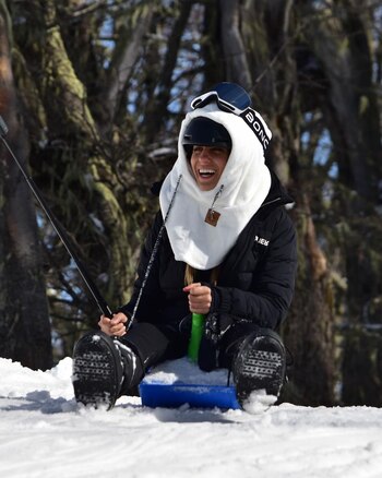 Cinthia disfrutó de deslizarse en