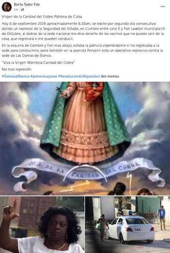 La líder opositora denunció en sus redes sociales la vigilancia del régimen.