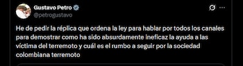 Gustavo Petro - crédito @petrogustavo/X