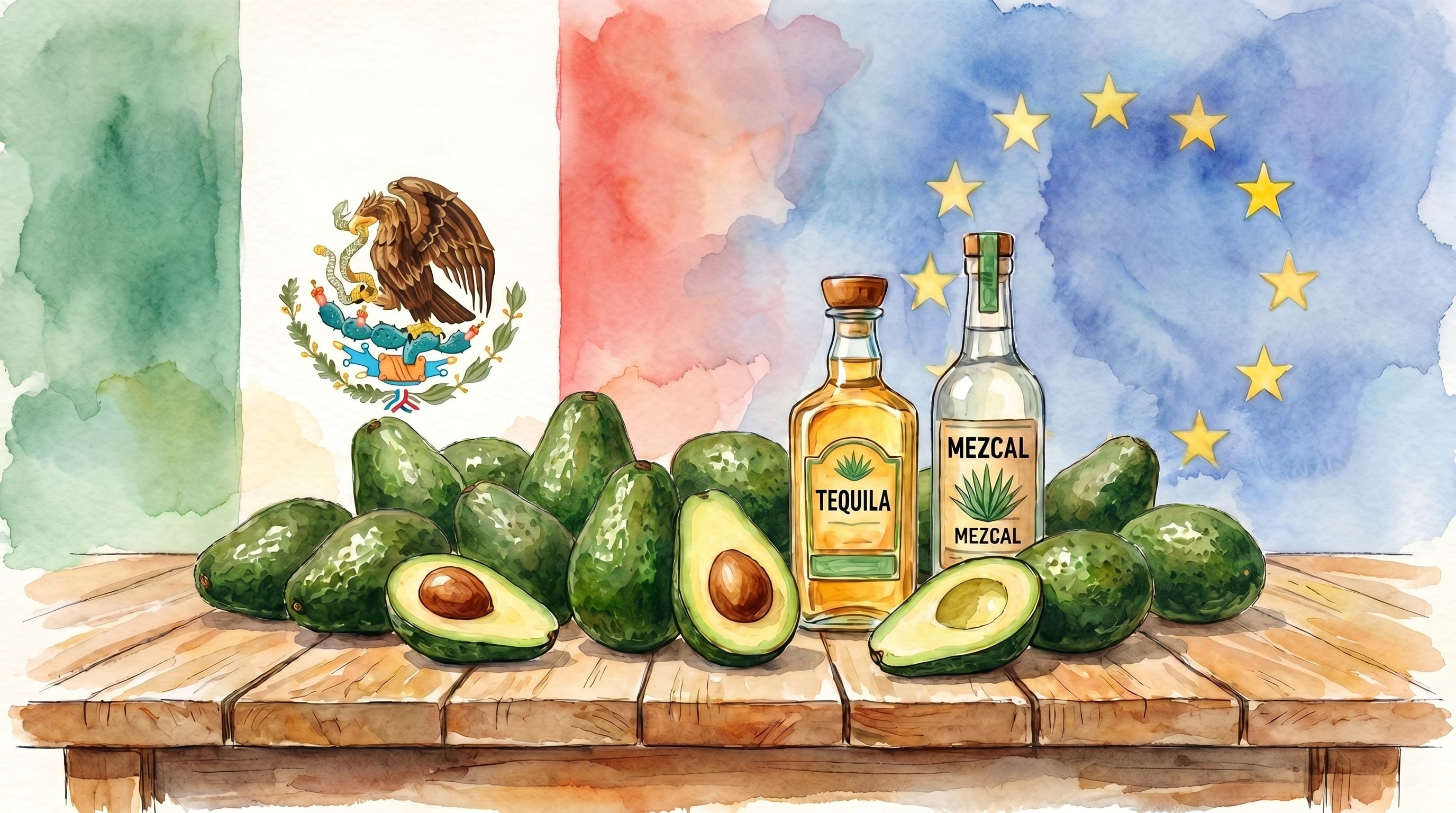 Aguacate, tequila y mezcal, serán los productos que entrarán sin aranceles a la Unión Europea. (Imagen Ilustrativa Infobae)