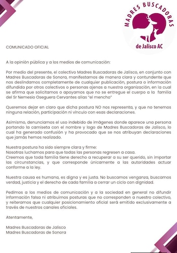 El colectivo de Madres Buscadoras