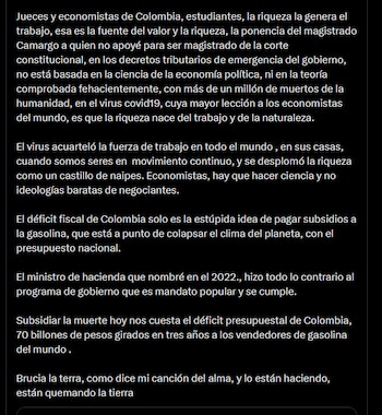 Gustavo Petro apuntó a la