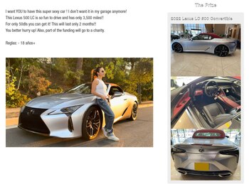 El auto de lujo, valuado