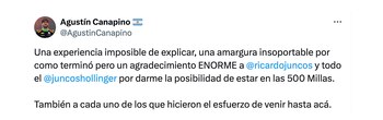 El posteo Agustín Canapino