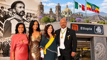 Imagen ilustrativa de la visita de la familia imperial de Etiopía a México, 72 años después de la llegada del emperador Haile Selassie a la capital, y del vínculo histórico con la estación Etiopía del Metro de la CDMX