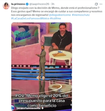 Captura de pantalla de una publicación en red social con un mensaje y una fotografía de Diego de Erice en un foro de televisión