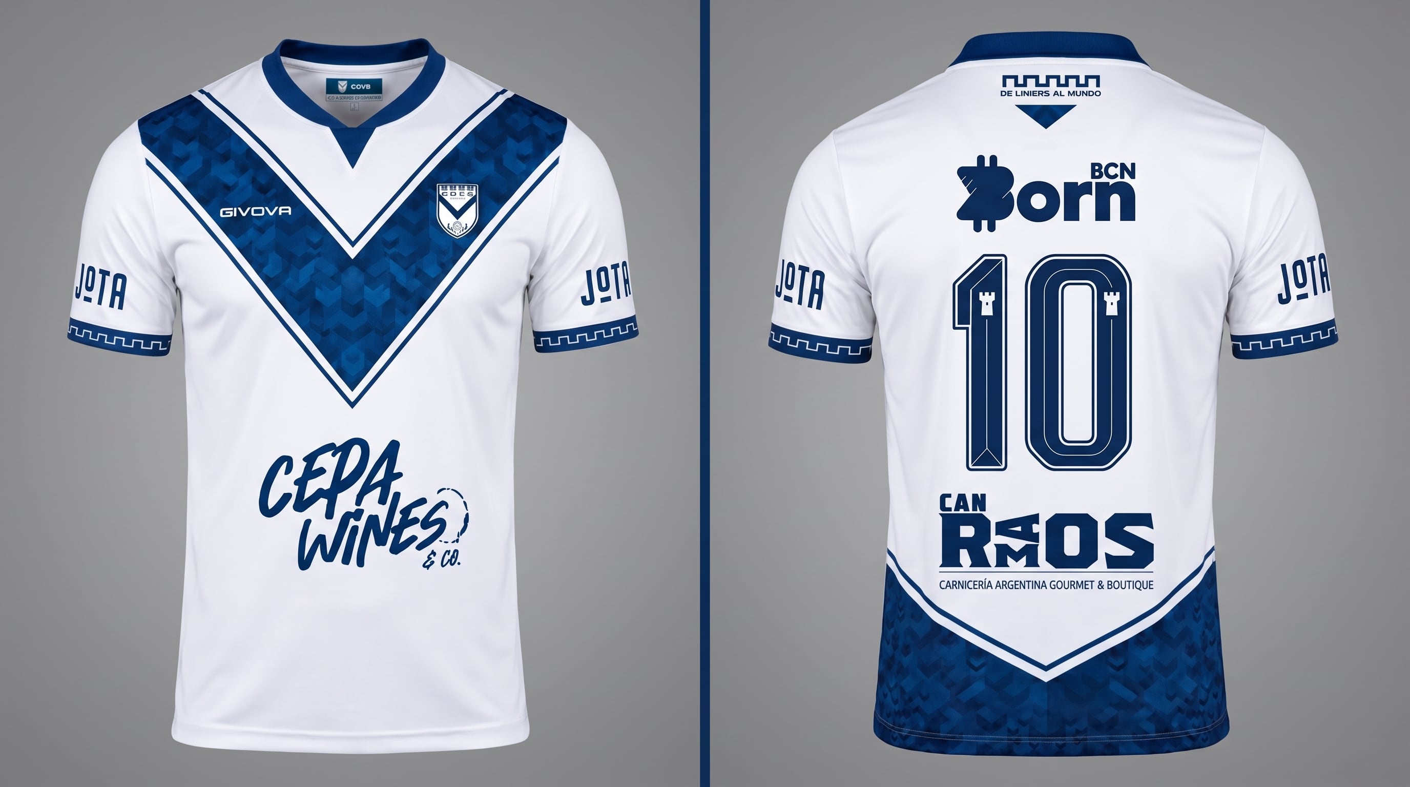 La nueva camiseta del Deportivo Vélez de Barcelona (Gentileza Emanuel Salinas)