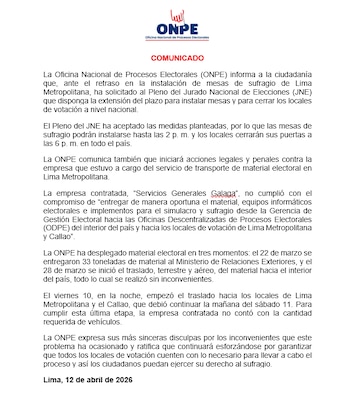 ONPE adopta acciones contra empresa proveedora.