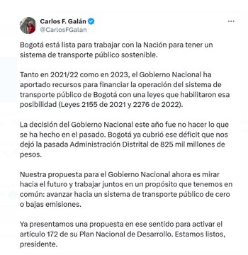 La propuesta de Galán de