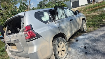 Así quedó la camioneta que