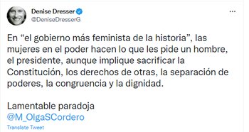 Dresser tildó la postura de