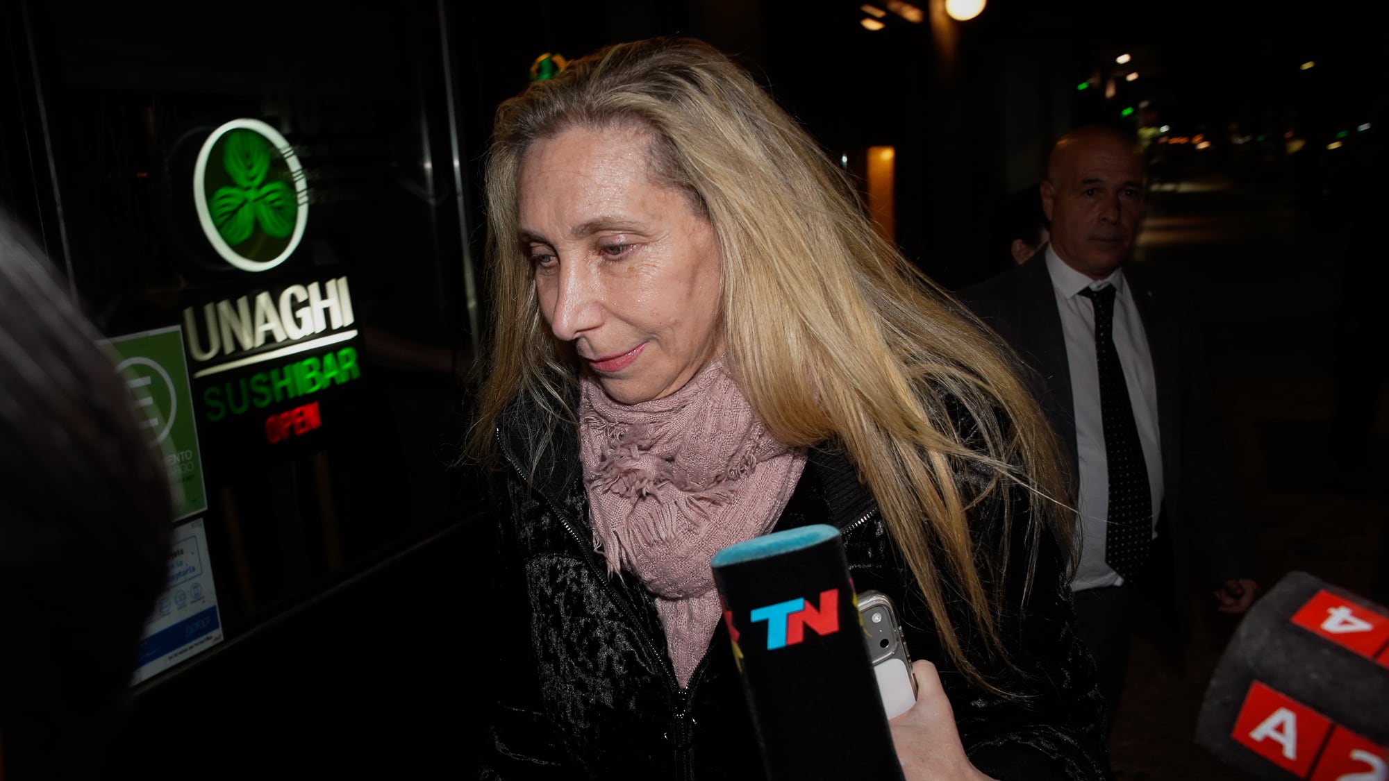 Karina Milei habló brevemente con los medios luego del encuentro en Villa Crespo. RS Fotos