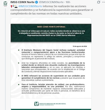 La grabación generó cuestionamientos debido a que, mientras las empleadas aparecen realizando esta actividad, derechohabientes permanecían en espera de atención médica.