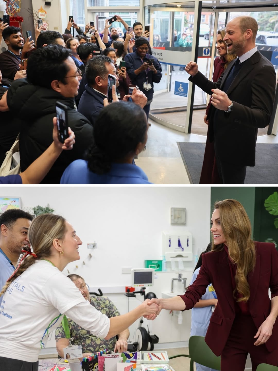 Kate Middleton y el príncipe Guillermo en el Hospital Charing Cross (Instagram)