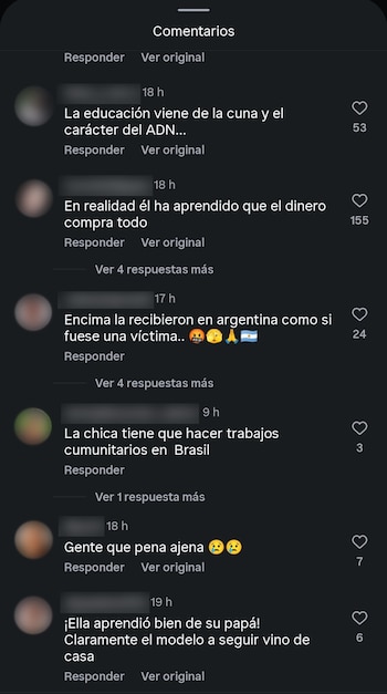 Los medios de Brasil repudieron el video del papá de Agostina Páez