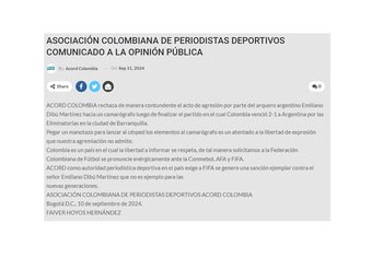 El comunicado contra la reacción