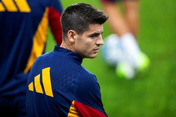 Morata en un entrenamiento con