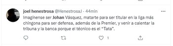 aficion tundió al tata martino por excluir a johan vasquez
