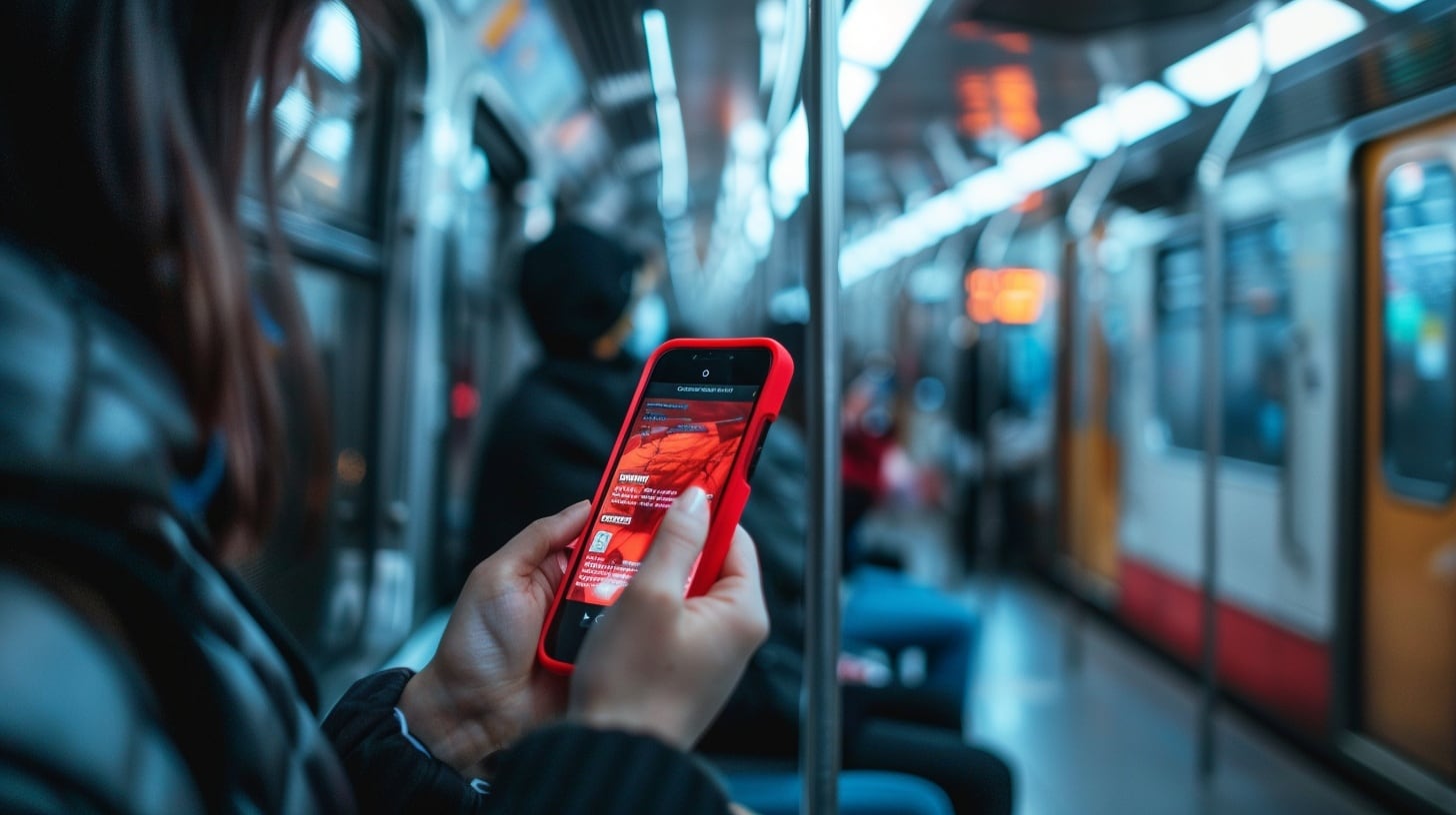 Julieta le escribió a una amiga en el subte, mientras intercambiaba miradas y sonrisas con el chico