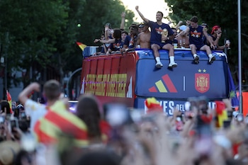 Celebraciones tras la victoria de la selección española en el Mundial 2026