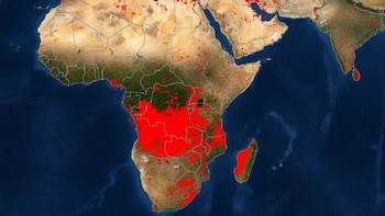 Incendios en países de África.
