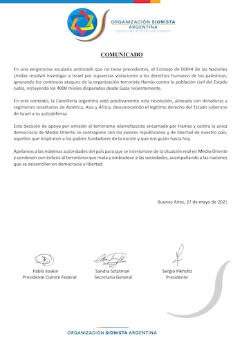 El comunicado completo