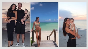 Los días de relax de Ailén Cova y Alexis Mac Allister con su hija Alaia en la playa: “Volvimos con nueva integrante”