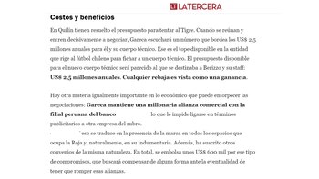 La Tercera de Chile reveló