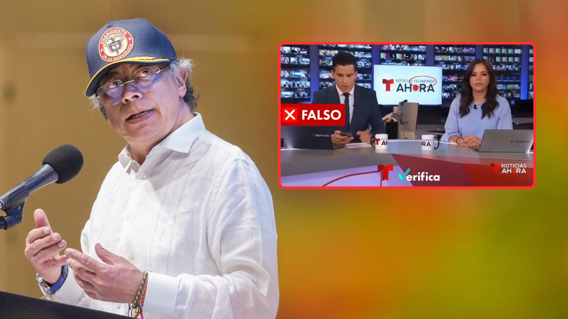 El presidente Gustavo Petro pasó nueva vergüenza a nivel internacional tras la desmentida pública de la cadena estadounidense Telemundo - crédito Presidencia - @Telemundo/X