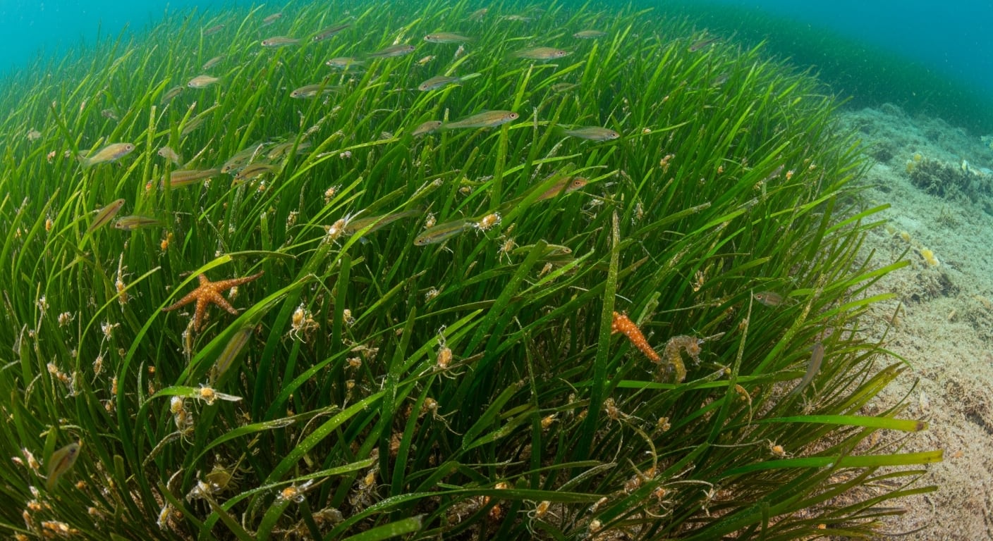 El área restaurada sirvió rápidamente como refugio y zona de cría para peces, lo que evidencia su valor en la seguridad alimentaria marina (Imagen Ilustrativa Infobae)