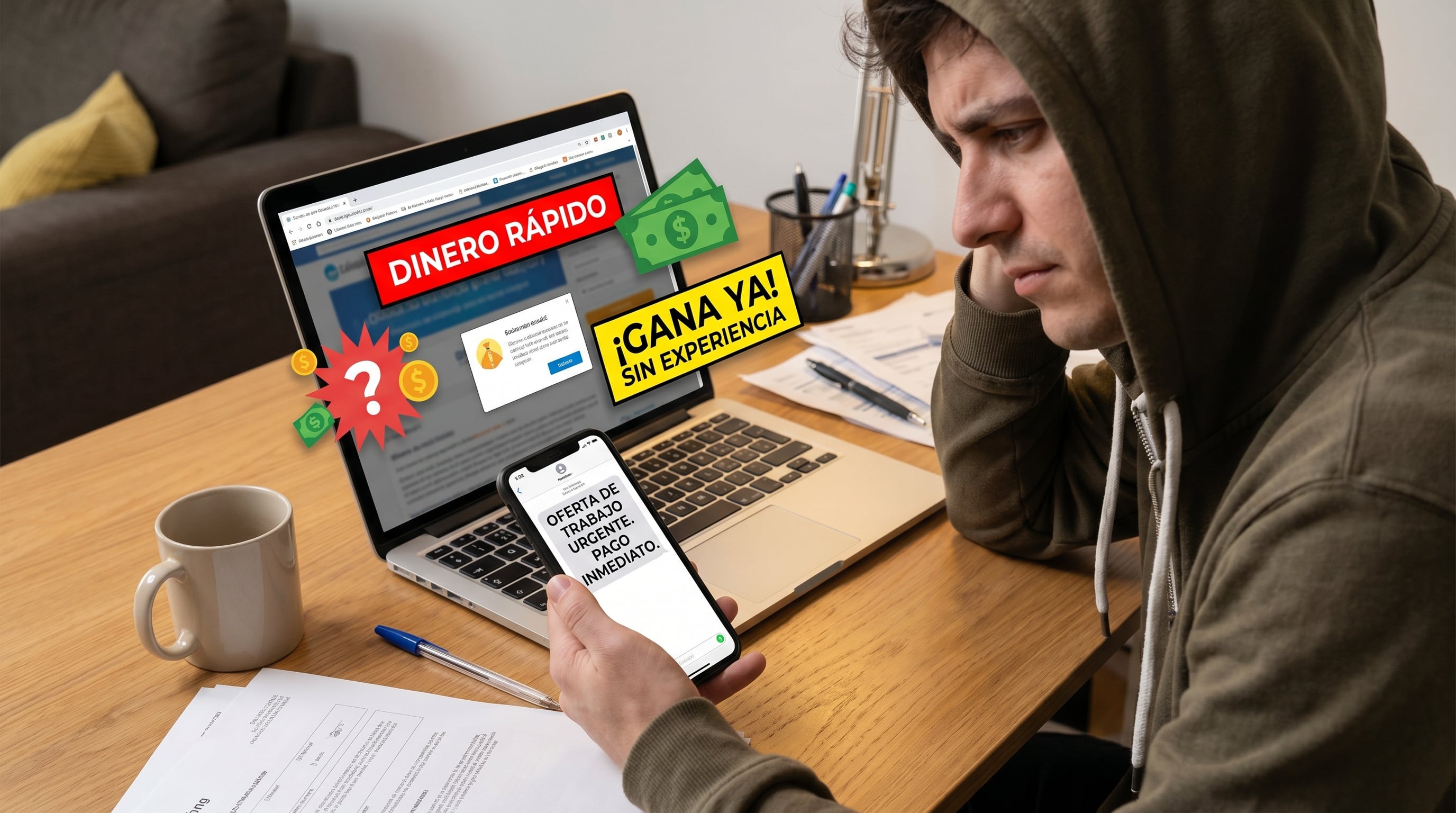 Una oferta laboral con código QR puede conducir a formularios diseñados para capturar información financiera. (Imagen Ilustrativa Infobae)