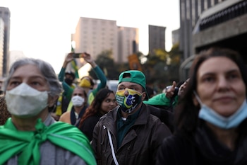 Partidarios de Bolsonaro en Sao