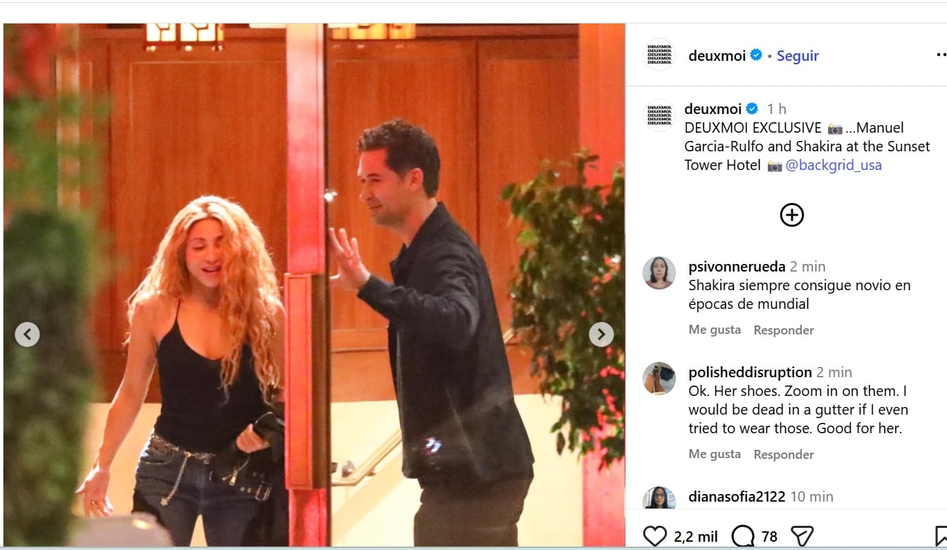 De romance? Captan a Shakira con el actor mexicano Manuel García-Rulfo  saliendo de un hotel - Infobae