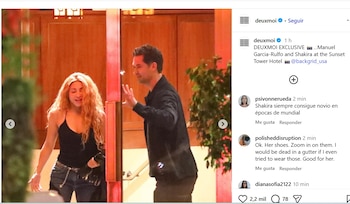 Shakira y Manuel García-Rulfo, en Los Ángeles. Las fotos son de Deuxmoi. (ig:deuxmoi)