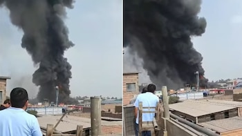 Incendio de grandes proporciones en Ate moviliza a más de diez unidades de bomberos