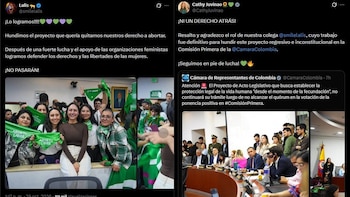 Las representantes Lalis y Cathy Juvinao celebraron que el proyecto que buscaba modificar la protección constitucional de la vida desde la fecundación no continuara su trámite en el Congreso y destacaron la defensa de los derechos reproductivos de las mujeres (@smilelalis/@CathyJuvinao/X)