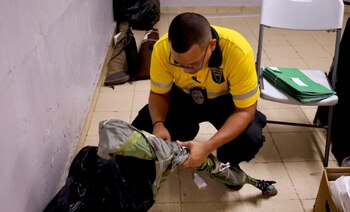 Os funcionários da Diretoria Institucional de Segurança Pública (Diasp) monitoram as armas. (MinSeg)