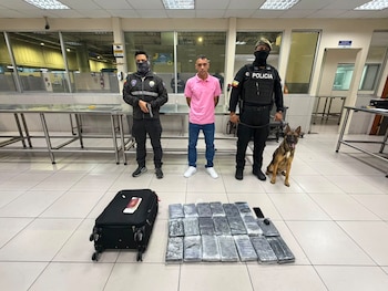 El can de la policía localizó la droga.