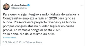 Gustavo Bolívar con respecto a